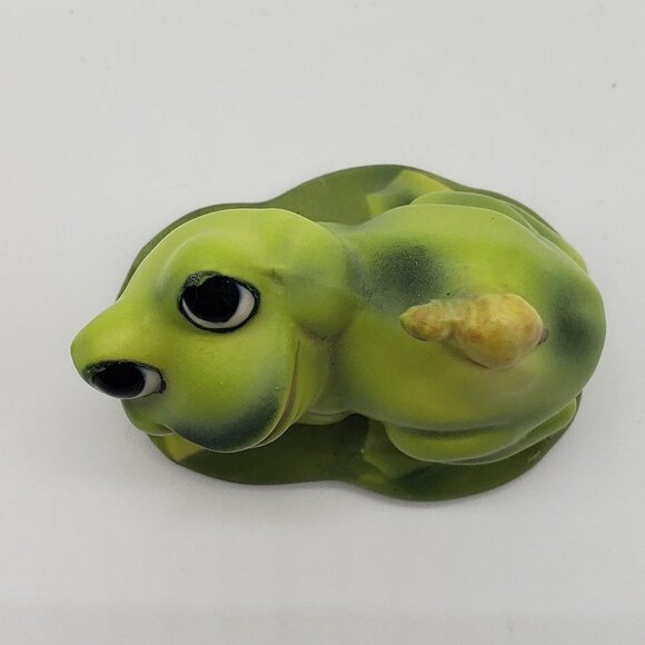 Josef Originals Vintage Ceramic Green Frog on Lily Pad with Snail Figurine - Picture 4 of 8